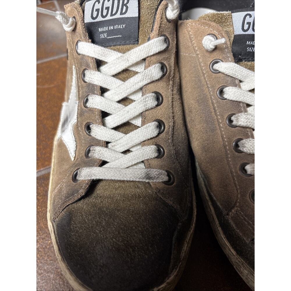 Golden Goose Super Star Men's Brown Suede Sneakers White Star Lace Up 42 EUC - Picture 2 of 16